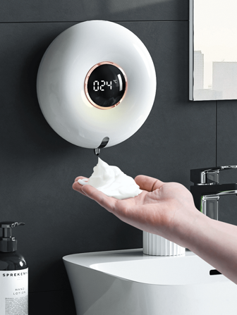 BALASHOV Oplaadbare huishoudelijke automatische schuimzeepdispenser, aanraakloze wandgemonteerde schuimmachine voor badkamer, keuken, hotel, geweldig vakantiecadeau