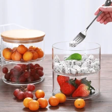 Tarros de Vidrio con Tapa Hermética - Tarros de Vidrio Contenedores para Alimentos, 3Pcs Tarros de Vidrio con Tapa Hermética, Frascos para Almacenar Especias y Semillasfrutas y verduras - transparente - Ver 3