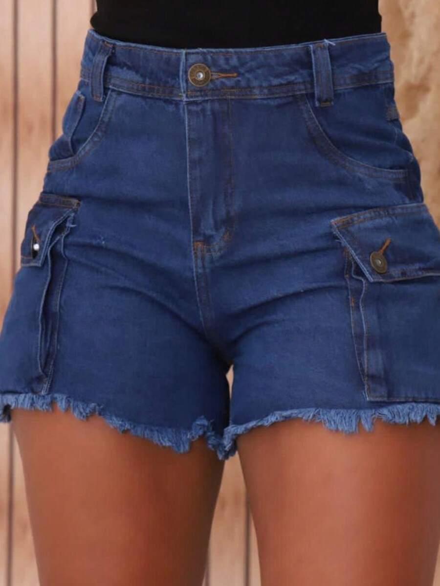 Women Denim Shorts - Azul - Ver 1