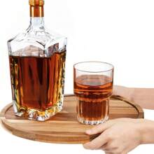 1pc Circular Wooden Decorative Tray, Suitable For Home Decor, Wooden Tray, Candle Tray, Perfume Tray, Coffee Table Tray, Suitable For Various Holidays Valentine Day Back To School