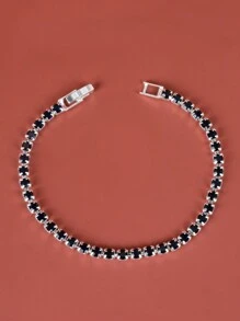 1入鑲嵌水晶裝飾精美手鍊,適合日常佩戴 - 銀色 - 查看 19