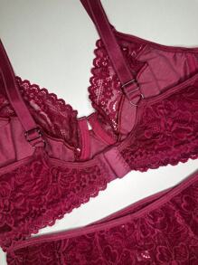 Plus Size Sexy Lingerie - 玫紅色 - 查看 3