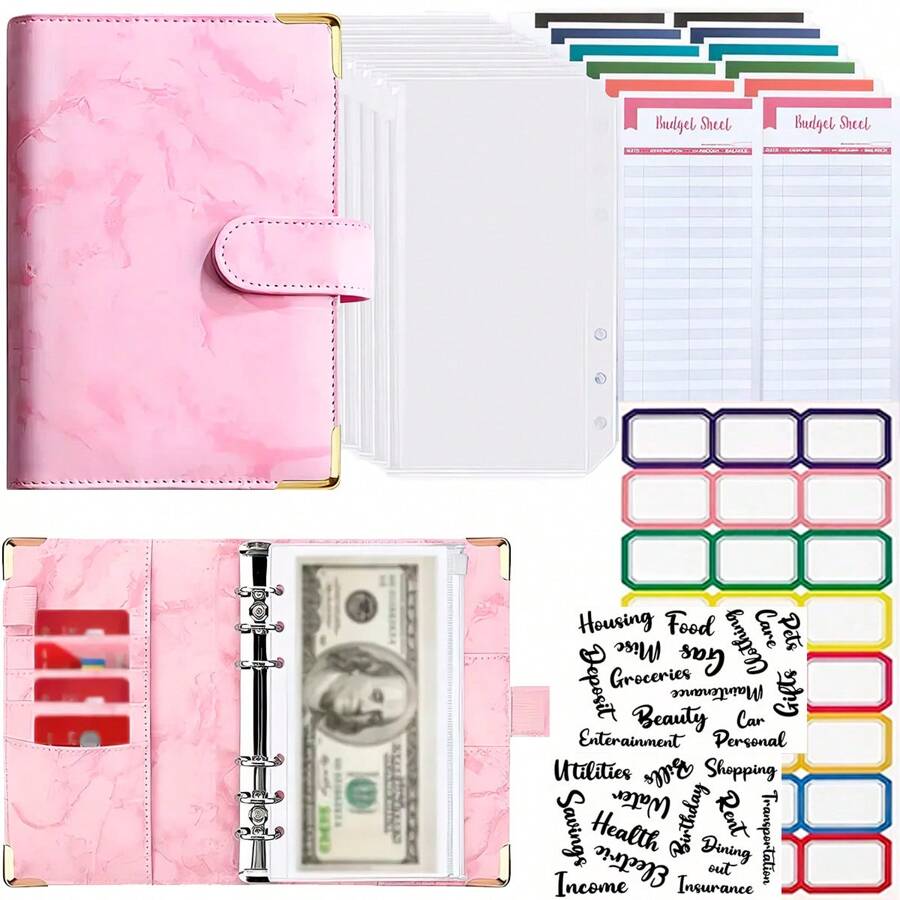 Shendy Vendy A6 Planner Folder Notebook Agenda Pocket Organizer - Pink - View 1