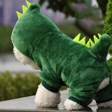 Disfraz De Dinosaurio Para mascota Gato O Perro Sudadera 2pk diseño de dinosaurio de mascota felpa - Verde Oscuro - Ver 6