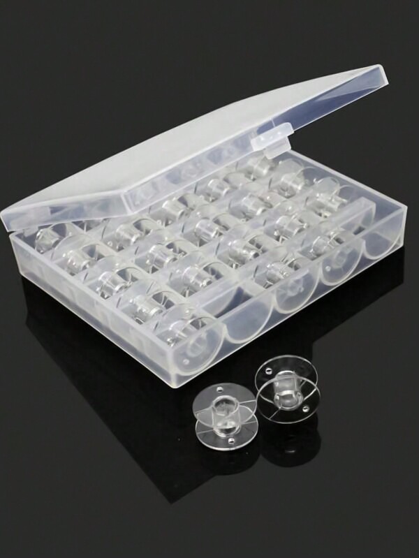 1pc Sewing Machine Thread Spool Box, 25-Grid Empty Thread Spool Storage Box, 25pcs Transparent Plastic Storage Box For Household Sewing Supplies And Art Supplies