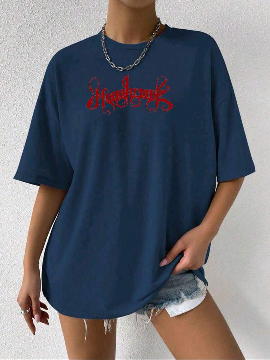 Plus Size T-Shirts - Màu xanh hải quân - Xem 1