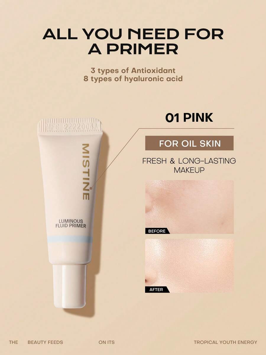 MISTINE Mini Hydrating Foundation Primer 5g*2, Face Makeup Primer For