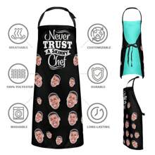 1pc Custom Apron, Personalized Apron, Customized Apron For Women, Men, Dad-To-Be, Custom Face Apron With Waterproof Fabric. Personalize With Photo, Logo, Picture, Text, Ideal Chef Cook Apron For Women, Men, Mom, Husband, Girlfriend, Boyfriend. Perfect For Valentine's Day, Father's Day, Mother's Day, Birthdays, Anniversaries, Weddings, Christmas, Gift For Him, Gift For Her
