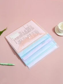10 Piezas Carpeta De Documentos Transparente A4 Color Aleatorio - Multicolor - Ver 11