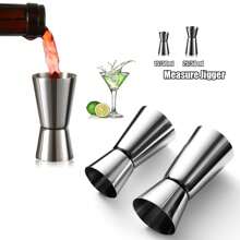 15/30ml 25/50ml Stainless Steel Cocktail Shaker Measure Cup Dual Shot Drink Spirit Measure Jigger Kitchen - Silver - View 4