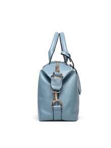 Elegante Bolso Boston De Gran Capacidad, Bolso Sólido De Hombro PU De Un Solo Color, Bolso Cruzado Perfecto Para El Trabajo Y Las Compras