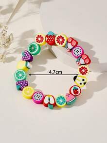 1pc Random Fruit Polymer Clay Bracelet With Fresh Girl Design - Colorful - View 4