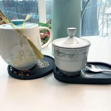 2 piezas Juego de accesorios de acrílico para café y té, decoración, regalos islámicos