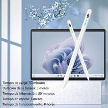 Lápiz táctil para tableta, lápiz óptico, lápiz Capacitivo de Alta Sensibilidad y Precisión, Adecuado para iPad, Tabletas Android y Pantallas Digitales, Blanco, Carga Rápida, Magnético Para un Tacto Estable,Compatible con lápiz óptico universal Sin Demora - Blanco - Ver 5