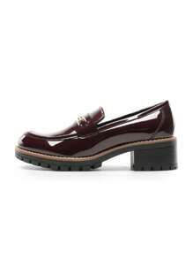 Women's Loafers Shoes Slip-On Chunky Platform Comfortable Dressy Business Casual Loafers - 酒紅色 - 查看 6
