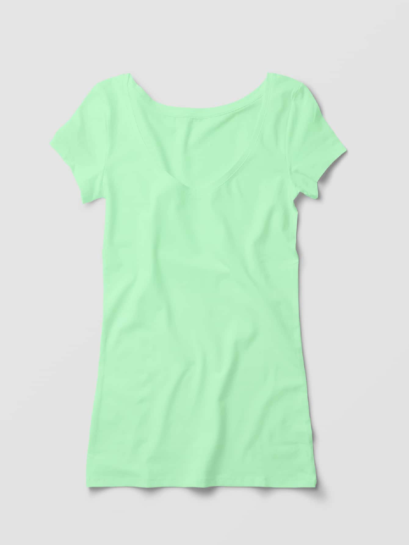 Camiseta Lisa Baby Look Feminina - Verde Limão - Visão 1