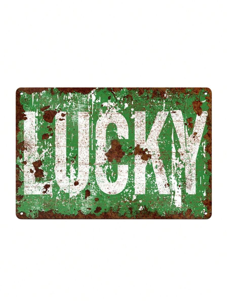 1個“幸運-聖帕特里克節”有趣的金屬錫牌（11.81"x7.87"/30x20cm）,新穎復古銘牌裝飾,適用於家庭裝飾、房間裝飾、牆壁裝飾、浴室裝飾、酒吧裝飾、咖啡廳裝飾、車庫裝飾、農舍裝飾 - 彩色 - 查看 1