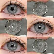 Funsachy 1對彩色隱形眼鏡,眼部化妝品,藍色隱形眼鏡,年度隱形眼鏡 - 灰色 - 查看 4