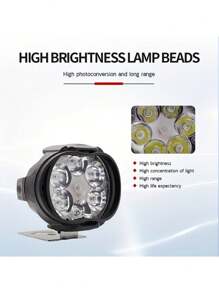 GLANBERT 2pcs Car Motorcycle Headlight Spot Fog Lights 6 LED QUALITY Front Head Lamp - Black - View 4