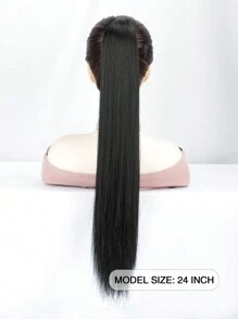 Ponytail Extension Claw 24" Long Straight Clip In Natural Looking Synthetic Hair Extension Ponytail Hairpiece For Women - 黑色 - 查看 6