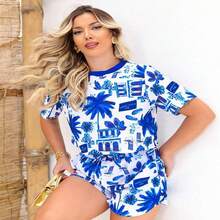 Women Two-Piece Outfits - 藍色 - 查看 2