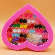 36pairs/Set Resin & Plastic Rose Shaped Earrings Mix Assorted Color & Style, Packaged In A Gift Box