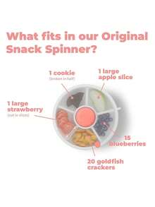 1PC 6.5-Inch GoBe Kids Snack Spinner - Food Storage Box For Children,Candy Box For Kids,Fun Push-Button To Spin,Reusable PP Container With 5 Compartments And Lid | Dishwasher Friendly | No Spill, Leakproof (Grey) - Grey - View 5