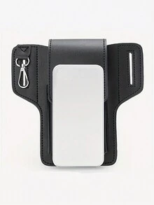 1pc Stylish PU Leather Waist Bag For Men - Perfect For Phone Storage And Travel - Great Gift For Husband Or Father - Black - View 7
