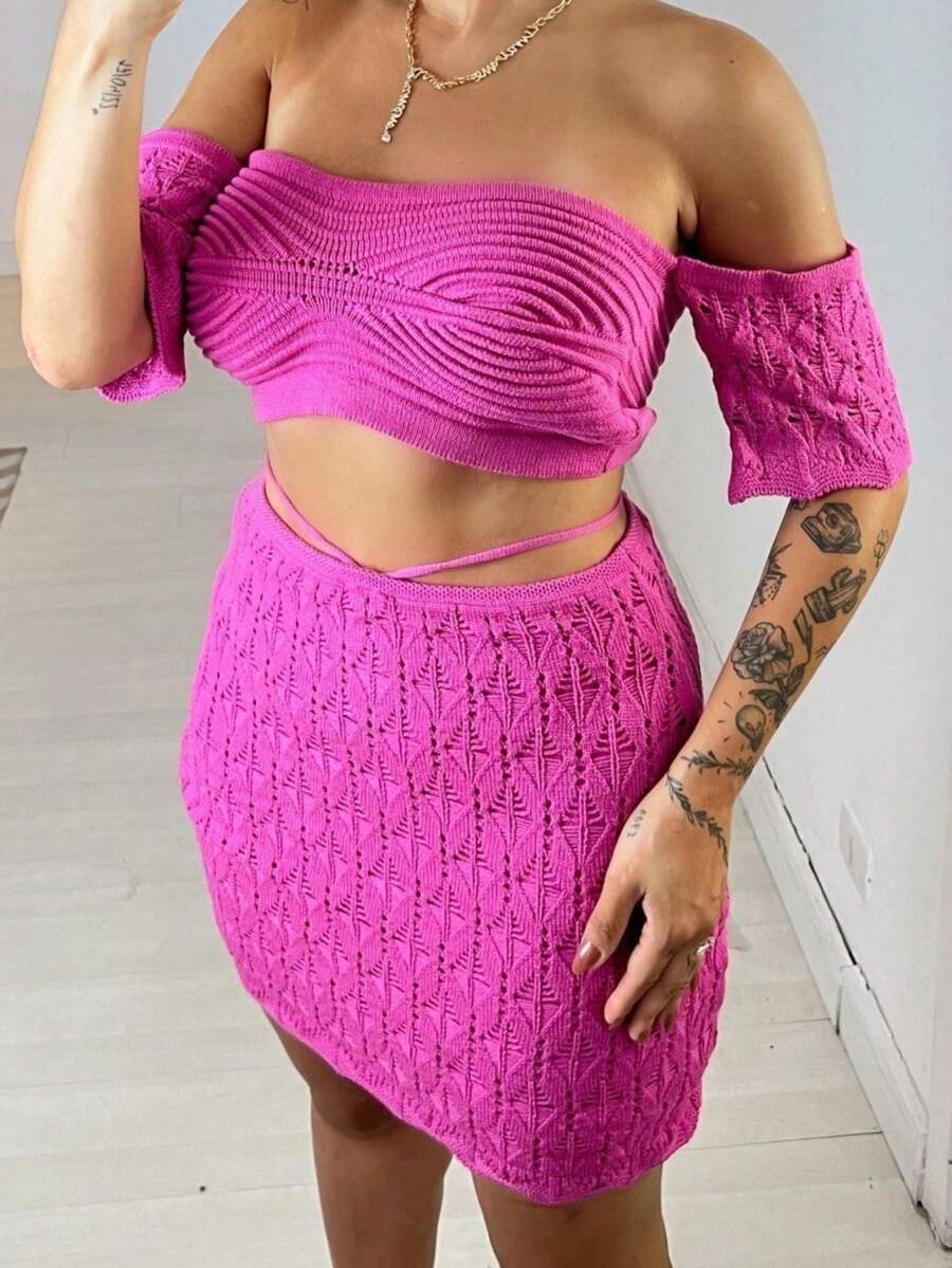 Women Two-Piece Outfits - 粉色 - 查看 1