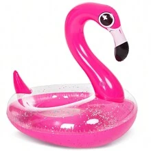 Syncfun Inflatable Flamingo Pool Float With Glitters For Adults Fun In Summer - Pink - View 1