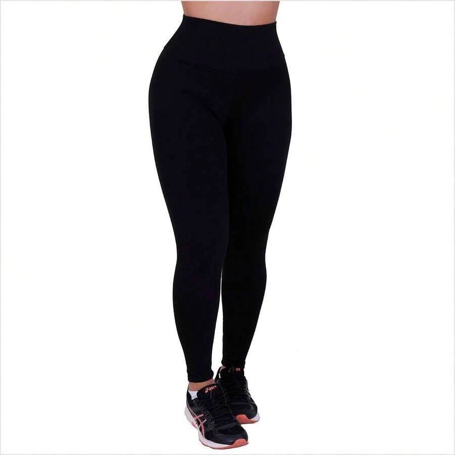 Plus Size Thermal Flannel Leggings High Waist Cold Women's Plush Winter Pants - màu đen - Xem 1