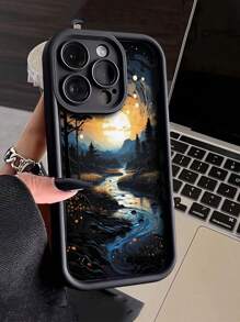 1個時尚加厚抗摔手機殼，印有油畫圖案，適用於iPhone 11/12/13/14/11pro Max/12pro Max/13pro Max/14pro Max/Xr/15/15pro/15pro Max和三星系列 - 彩色 - 查看 1