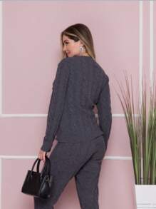 Plus Size Sweater Co-Ords - 深灰色 - 查看 1