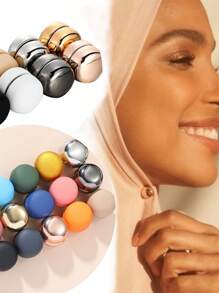 Hijab Pins For Women, Multi-Use Magnetic Pins With Strong Magnetic, Colorful Magnetic Buttons For Clothing, Scarf Pins Dress Pins - Multicolor - View 1