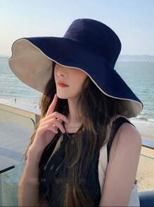 女士宽檐遮阳帽，1顶。防紫外线钓鱼帽，带可拆卸帽檐。夏季可折叠狩猎帽。 - 紅色 - 查看 2