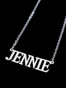 Collar plateado nombre Rosé, Lisa, Jennie, Jisoo Black pink - Jennie - Ver 1