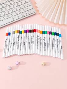 24色丙烯標記筆,用於繪畫和繪畫,耐水自製手工藝術用品,適用於兒童和學生,適用於辦公室和學習 - 彩色 - 查看 2