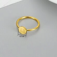 Chinese Năm mới 1 Miếng Thanh lịch Sang trọng Phước lành Vàng Nhẫn Đối với phụ nữ Thép không gỉ Đồ trang sức Quà sinh nhật Để Trang Trí Hàng Ngày - nhẫn - Xem 7