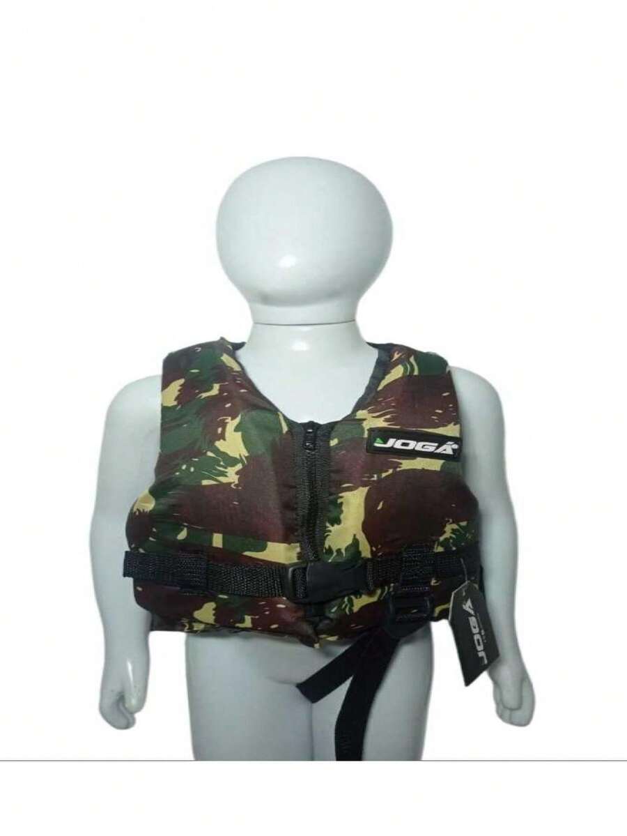 Colete Salva Vidas Camuflado 15Kg Infantil Criança Boiar Flutuar Flutuação Natação Segurança Flutuabilidade Segurança Aquática Equipamento De Salvamento Proteção Contra Afogamento - Camuflado - Visão 1