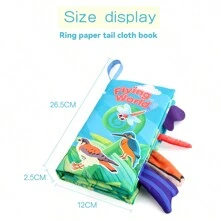 3 Piezas Conjunto De Libros De Tela De Cola De Bebé Con Papel De Sonido Y Diseño 3d, Resistente A Roturas, Resistente A Mordeduras, Reutilizable, Juguete Educativo Para El Aprendizaje Temprano Y La Cognición De Animales - Multicolor - Ver 3