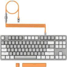 Wired Hot Swappable Mechanical Keyboard&Coiled Cable Custom DIY Keyboard - Grey - View 1