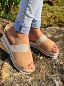 Women Platforms & Wedge Sandals - 米色 - 查看 2