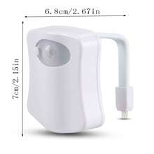 1pc Motion Sensor Toilet Night Light, 8 Color Changing Toilet Light, LED Night Light, Bathroom Decor, Bathroom Accessories (Battery Not Included) - White - View 11