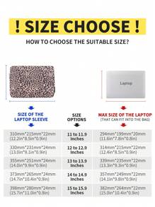 canvas artisan Leopard Pattern Laptop Bag Shockproof Laptop Sleeve Slim Notebook Bag ForMacBook MagicBook, Laptop Bags, Portable Laptop Sleeves - Multicolor - View 3