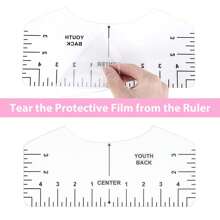 4pcs T-Shirt Alignment Tool, T-Shirt Ruler PVC, T-Shirt Ruler Guide Alignment Tool, Used For Aligning Designs In The Center With Heat Transfer Printing, Hand Sewing Supplies Accessories Tool - Clear - View 2