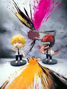 Figuras de Chainsawman, Set de Figuras de Acción ChainsawMan, Figuras de Anime Chainsawman Pochita - 2 Pzs - Ver 2