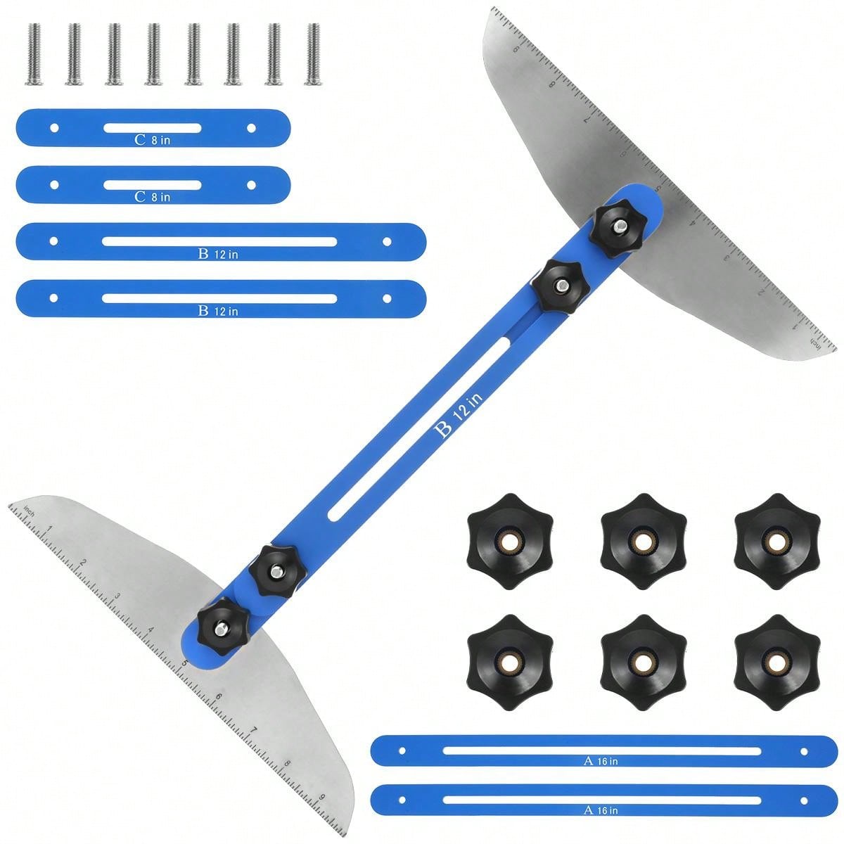 Stair tread template tool 11 60 inch metal measuring stair tool
