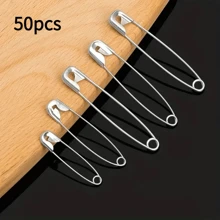 50 chiếc ghim cài áo bằng thép không gỉ, dùng làm phụ kiện trang sức tự làm - Bạc - Xem 1