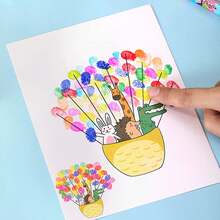 24Pcs/Set Mixed-Clolor Ink Pad Ink Stamp Pad For DIY Doodling, Spraying Painting Board,Scrapbook Decoration, Finger Painting,Stamp, Office, School Tools(4*4cm) - Multicolor - View 5
