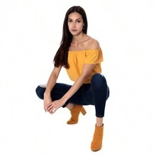 top color mostaza con manga de farol - Mostaza Amarilla - Ver 4